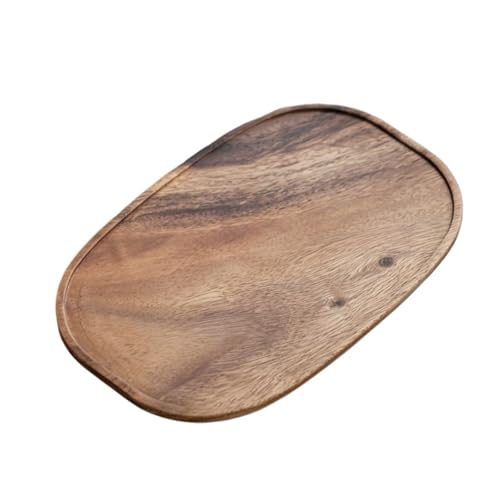 ZFIHAV Serviertablett 2 stücke Rechteck Holz Tee Tablett Tisch Platte Snacks Lebensmittel Lagerung Gericht for Hotel Home Tablett(A28*18cm) von ZFIHAV