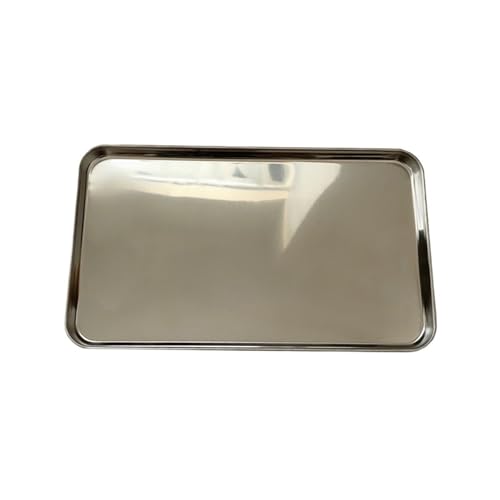 ZFIHAV Serviertablett 3 stücke Edelstahl Rechteckige Kaffee Shop Palette Lagerung Teller Snack Kuchen Gericht Esszimmer Dessert Platte Küche Gericht Tablett(22.7 * 14.7 * 1.2cm) von ZFIHAV