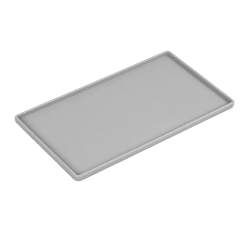 ZFIHAV Serviertablett 3-teiliges flaches Tablett aus Silikon-Kunststoff, quadratisch, rutschfest, for Badezimmer, Seifenschale, Kaffee- und Teetablett(Dark Grey) von ZFIHAV