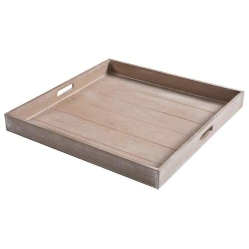 ZFIHAV Serviertablett Großes Serviertablett aus braunem Holz mit Griffen, dekoratives Serviertablett for Kaffee, Tee, Speisen ZFIHAV Serviertablett Großes Serviertablett aus braunem Holz mit Griffen, dekoratives Serviertablett for Kaffee, Tee, Speisen von ZFIHAV