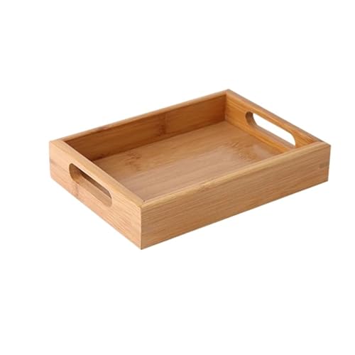 ZFIHAV Serviertablett Hölzernes rechteckiges Tee-Massivholz-Tablett, Serviertablett, hölzerner Hotel-Essteller(20 * 15 * 4cm) von ZFIHAV