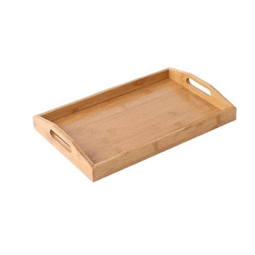ZFIHAV Serviertablett Hölzernes rechteckiges Tee-Massivholz-Tablett, Serviertablett, hölzerner Hotel-Essteller(35 * 22 * 5cm) von ZFIHAV