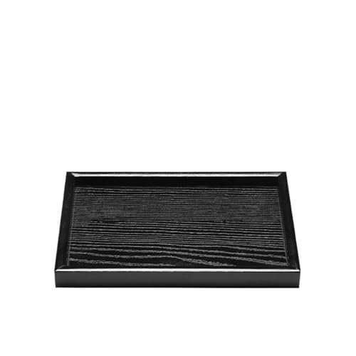 ZFIHAV Serviertablett Schwarzes Teetablett aus massivem Holz, Servierteller, Nachmittagstee-Desserttablett, Retro-Teeservice-Tablett(Square 25X18X2cm) von ZFIHAV