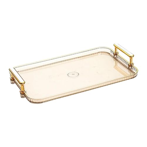 ZFIHAV Serviertablett Serviergeschirr, Elegantes, modernes Mehrzweck-Serviertablett, rutschfestes Snack-Tablett(L Brown) von ZFIHAV