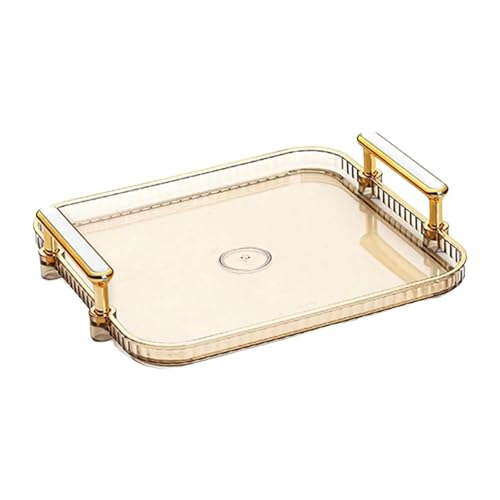 ZFIHAV Serviertablett Serviergeschirr, Elegantes, modernes Mehrzweck-Serviertablett, rutschfestes Snack-Tablett(M Brown) von ZFIHAV