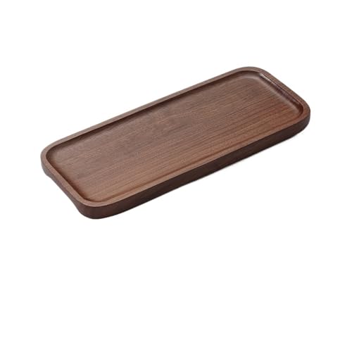 ZFIHAV Serviertablett Tablett aus Walnussholz, rechteckiges Haushalts-Teetablett, Obstteller, Kaffee-Serviertablett aus massivem Holz(30 * 13 * 2cm) von ZFIHAV