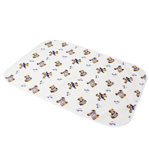 ZFIHAV Waschbare Bettauflagen 2pcsWaterproof Diaper Changing Pad Multi Function Diaper Change Mat Washable Reusable Leak Proof Sanitary Mats(Bear White) von ZFIHAV