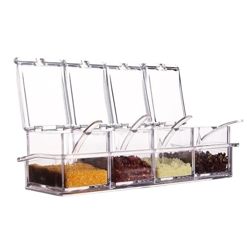 ZFIHAV Würze Box 4 Teile/Satz Klare Gewürz Box Kristall Gewürz Lagerung Container Mit Löffel Klare Gewürz Rack Gewürz Töpfe for Pfeffer Gewürz ZFIHAV Würze Box 4 Teile/Satz Klare Gewürz Box Kristall Gewürz Lagerung Container Mit Löffel Klare Gewürz Rack Gewürz Töpfe for Pfeffer Gewürz von ZFIHAV