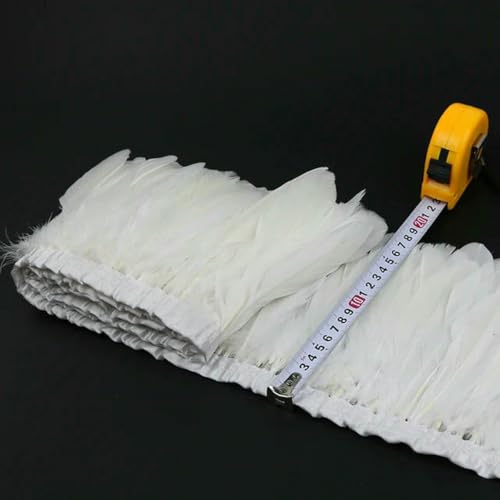 1 Meter gefärbte goldene Gänsefederbesätze für Heimwerker, Bastelarbeiten, Partys, Hochzeitskleider, Karnevalsbänder, Kleidungsdekor, Federn, Zubehör, 15–20 cm, Weiß, 1 Meter 1 Meter gefärbte goldene Gänsefederbesätze für Heimwerker, Bastelarbeiten, Partys, Hochzeitskleider, Karnevalsbänder, Kleidungsdekor, Federn, Zubehör, 15–20 cm, Weiß, 1 Meter von ZFISH