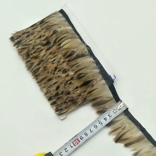 1 Yards natürliche Fasanenfedern Band Federn Trim Fransen Kleidung Zubehör DIY-Gelb 1 Yards natürliche Fasanenfedern Band Federn Trim Fransen Kleidung Zubehör DIY-Gelb von ZFISH