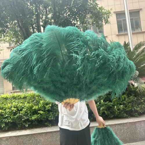 13 Knochen Weiß Rot Straußenfederfächer 1 & 2 Stück Faltbarer Handfächer mit flauschigen Federn für große Bühnenauftritte Federzubehör-Dunkelgrün-130CM 1 Stück 13 Knochen Weiß Rot Straußenfederfächer 1 & 2 Stück Faltbarer Handfächer mit flauschigen Federn für große Bühnenauftritte Federzubehör-Dunkelgrün-130CM 1 Stück von ZFISH