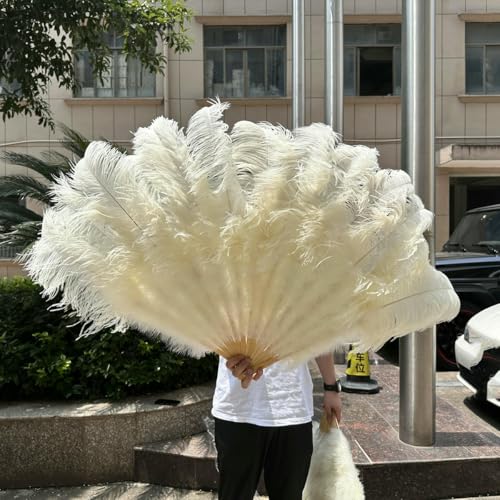 13 Knochen Weiß Rot Straußenfederfächer 1 & 2 Stück Faltbarer Handfächer mit flauschigen Federn für große Bühnenauftritte Federzubehör-Hellgelb-130CM 1 Stück 13 Knochen Weiß Rot Straußenfederfächer 1 & 2 Stück Faltbarer Handfächer mit flauschigen Federn für große Bühnenauftritte Federzubehör-Hellgelb-130CM 1 Stück von ZFISH