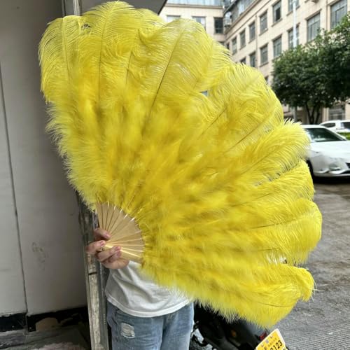 130 cm großer roter Straußenfederfächer, Ostern, Bauchtanz, Bühnenauftritt, Federfächer, flauschig, 13 Knochen, Handfedern, Bastelfächer, Gelb, 130 cm, 2 Stück 130 cm großer roter Straußenfederfächer, Ostern, Bauchtanz, Bühnenauftritt, Federfächer, flauschig, 13 Knochen, Handfedern, Bastelfächer, Gelb, 130 cm, 2 Stück von ZFISH