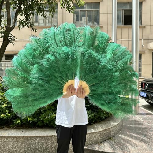 13Bone Großer Rosen-Straußenfederfächer für Party-Tanzshow-Performance-Requisiten, Federfächer, Basteln, DIY, faltbarer Federfächer, 2 Größen, Dunkelgrün, 1 Stück, 130 cm 13Bone Großer Rosen-Straußenfederfächer für Party-Tanzshow-Performance-Requisiten, Federfächer, Basteln, DIY, faltbarer Federfächer, 2 Größen, Dunkelgrün, 1 Stück, 130 cm von ZFISH