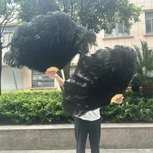 13Bone Großer Rosen-Straußenfederfächer für Party-Tanzshow-Performance-Requisiten, Federfächer, Basteln, DIY, faltbarer Federfächer, 2 Größen, Schwarz, 1 Stück, 130 cm 13Bone Großer Rosen-Straußenfederfächer für Party-Tanzshow-Performance-Requisiten, Federfächer, Basteln, DIY, faltbarer Federfächer, 2 Größen, Schwarz, 1 Stück, 130 cm von ZFISH