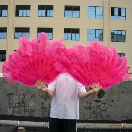 13Bone Großer roter Straußenfederfächer 130 cm für Party-Tanzshow-Performance-Requisiten Federfächer Basteln DIY Faltbarer Federfächer-Wassermelonenrot-Großer Fächer 1 Stück 13Bone Großer roter Straußenfederfächer 130 cm für Party-Tanzshow-Performance-Requisiten Federfächer Basteln DIY Faltbarer Federfächer-Wassermelonenrot-Großer Fächer 1 Stück von ZFISH