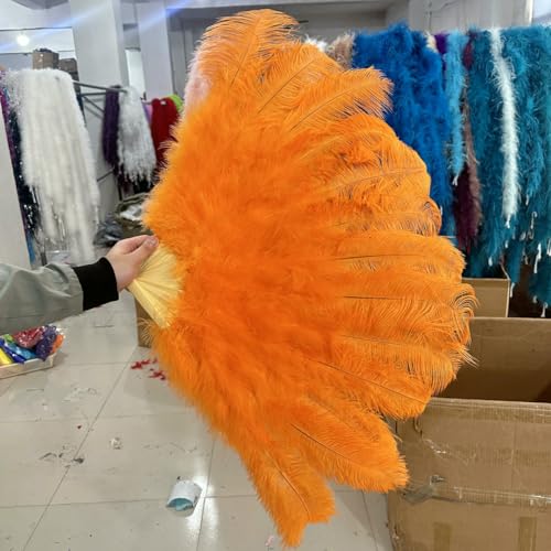 13Bone Straußenfederfächer, weiß, 100 cm, 130 cm, Performance-Tanzrequisiten, Gefiederfächer, faltbarer Bastelfächer mit Federfächer, Orange, 100 cm, 1 Stück 13Bone Straußenfederfächer, weiß, 100 cm, 130 cm, Performance-Tanzrequisiten, Gefiederfächer, faltbarer Bastelfächer mit Federfächer, Orange, 100 cm, 1 Stück von ZFISH