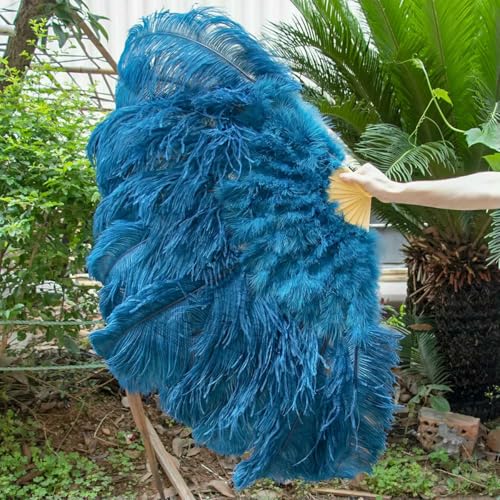 13bone Straußenfederfächer, flauschige Federn, faltbarer Bühnenfächer für Hochzeitsfeiern, Theateraufführungen, Karnevalsdekor, Marineblau, 100 cm, 1 Paar 13bone Straußenfederfächer, flauschige Federn, faltbarer Bühnenfächer für Hochzeitsfeiern, Theateraufführungen, Karnevalsdekor, Marineblau, 100 cm, 1 Paar von ZFISH