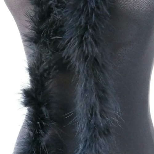 2 m Federboa-Streifen, flauschige Federn auf Band, Basteln, Kostüm, Kostüm, Hochzeit, Party, Dekoration, Bekleidung, Nähen und Stoff, schwarz von ZFISH