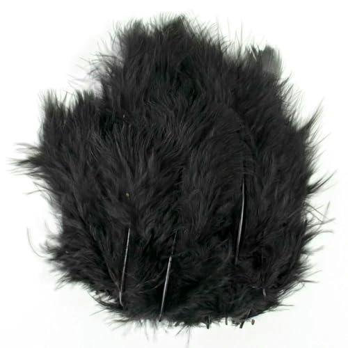 50 100 Stück Materialien zum Fliegenbinden, Truthahnfedern, Plumas, Dekorationszubehör, DIY-Traumfänger, Schmuck, Kunsthandwerk, Schwarz, 50 Stück von ZFISH
