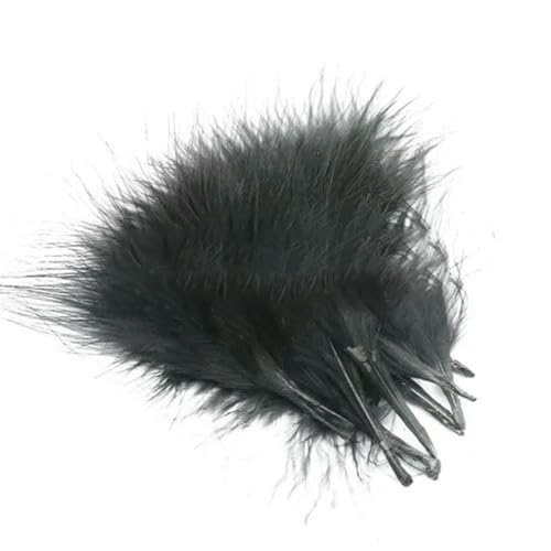 8–12 cm farbige Federn, natürliche Truthahnfeder, flauschige Feder, Hochzeitskleid, Party, DIY-Dekorationen, Bastelzubehör, Schwarz, 8–12 cm, 100 Stück von ZFISH