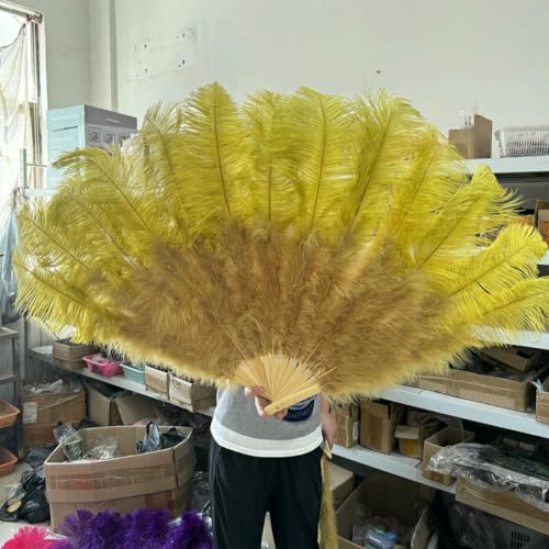 Fächer aus Straußenfedern, Khaki, 70/100/130 cm, handgehalten, flauschig, natürliche Federfächer für Damen, Bauchtanz, Hochzeit, Karneval, Bühnenrequisiten, 32 Olivgrün, 70 cm, 1 Stück Fächer aus Straußenfedern, Khaki, 70/100/130 cm, handgehalten, flauschig, natürliche Federfächer für Damen, Bauchtanz, Hochzeit, Karneval, Bühnenrequisiten, 32 Olivgrün, 70 cm, 1 Stück von ZFISH
