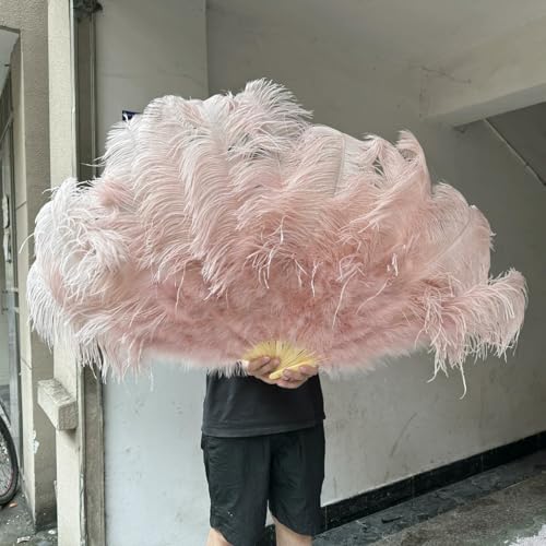 Fächer aus Straußenfedern in Pfirsichrosa, 100/130 cm, faltbar, für die Hand, zum Dekorieren von Halloween-Partys, Bauchtanz-Fächern, 25 Lederrosa, großer Fächer, 20 Stück Fächer aus Straußenfedern in Pfirsichrosa, 100/130 cm, faltbar, für die Hand, zum Dekorieren von Halloween-Partys, Bauchtanz-Fächern, 25 Lederrosa, großer Fächer, 20 Stück von ZFISH