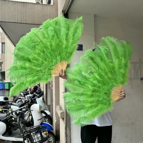 Fächer aus natürlichen pfirsichrosa Straußenfedern, 100/130 cm, faltbar, für die Hand, zum Dekorieren von Halloween-Partys, Bauchtanz-Fächern, 10 grün, kleiner Fächer, 20 Stück Fächer aus natürlichen pfirsichrosa Straußenfedern, 100/130 cm, faltbar, für die Hand, zum Dekorieren von Halloween-Partys, Bauchtanz-Fächern, 10 grün, kleiner Fächer, 20 Stück von ZFISH