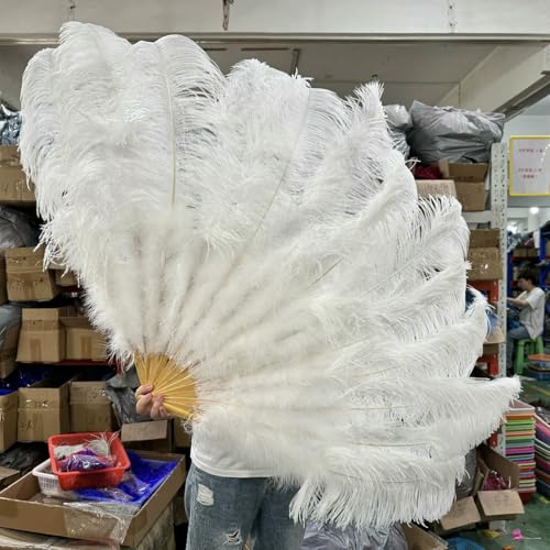 Flauschige rote Straußenfederfächer, 130 cm, 90 cm, großer Handfächer für Bühnenauftritte, Karnevals- und Tanzrequisiten, Zubehör, Federn, Kunsthandwerk, Weiß, 90 cm, 1 Stück, linker Fäch Flauschige rote Straußenfederfächer, 130 cm, 90 cm, großer Handfächer für Bühnenauftritte, Karnevals- und Tanzrequisiten, Zubehör, Federn, Kunsthandwerk, Weiß, 90 cm, 1 Stück, linker Fäch von ZFISH
