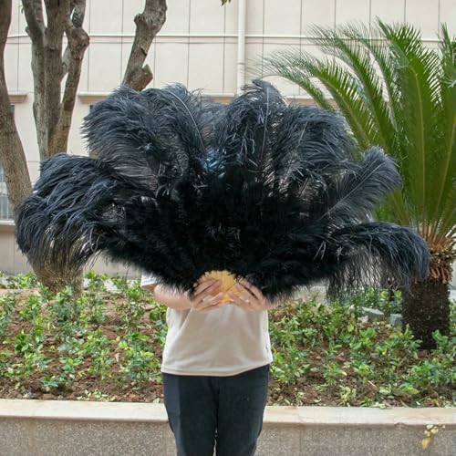 Gelbe große Straußenfederfächer, flauschiger Performance-Tanz-Handfächer, faltbar, verschiedene Stile, Party-Requisiten, Bühnenshow-Requisiten, Fächer, Schwarz, 100 cm, 130 cm, 2 Stück Gelbe große Straußenfederfächer, flauschiger Performance-Tanz-Handfächer, faltbar, verschiedene Stile, Party-Requisiten, Bühnenshow-Requisiten, Fächer, Schwarz, 100 cm, 130 cm, 2 Stück von ZFISH