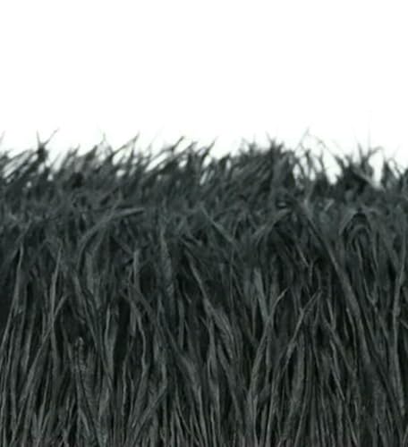 Wunderschöner 1 Meter schwarzer Straußenfederbesatz, Stoffseitenband, Straußenfederbesatz, Kleidung, Hochzeit, Federband, Nähdekoration, schwarz, 6–8 cm von ZFISH