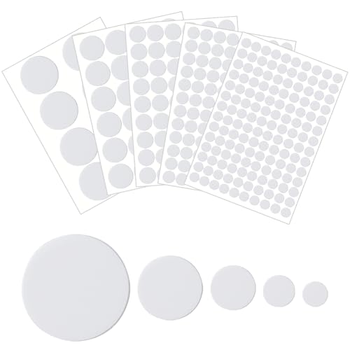 ZFKXGS 322 Stück Schraubenabdeckung Selbstklebend Weiß, Ø12mm/15mm/21mm/30mm/50mm Rund Selbstklebende Schrauben Abdeckkappen wasserdichte Schraubenloch Aufkleber für Wandschränke Schreibtische Möbel von ZFKXGS