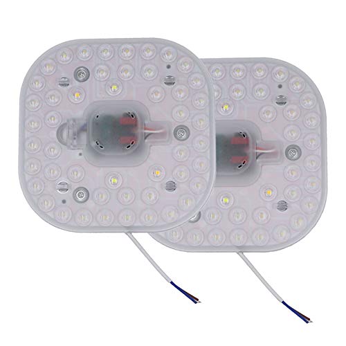 2er Pack LED Nachrüst Umrüst Modul mit Magnethalter, 24W, Tri-Color, 158mm × 158mm, 2200 Lumen, AC 165-265V, anschlussfertig für Deckenleuchte Ringlampe Rundlampe Röhrenlampe, Nicht Dimmbar von ZFQ