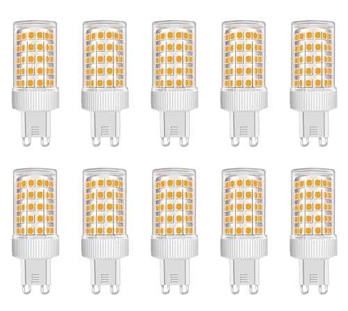 ZFQ 10er G9 LED 10W G9 LED Warmweiß 3000K Lampe Ersetzt 50W-100W Halogen, 1000LM, Kein Flackern, Nicht Dimmbar, G9 Glühbirnen für Kronleuchter, Deckenleuchten, Wandleuchten, AC 220-240V von ZFQ