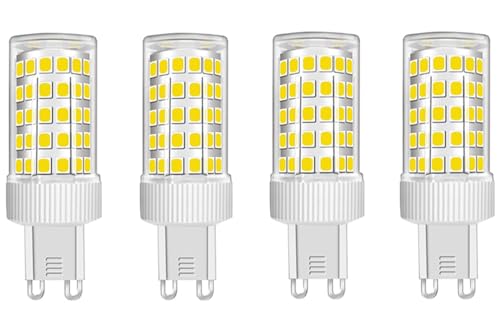 ZFQ G9 LED Lampe, 10W G9 LED Kaltweiß 6000K, Ersetzt 50W-100W Halogen, 1000LM, Kein Flackern, Nicht Dimmbar, G9 Glühbirnen für Kronleuchter, Deckenleuchten, Wandleuchten, AC 220-240V, 4er Pack von ZFQ
