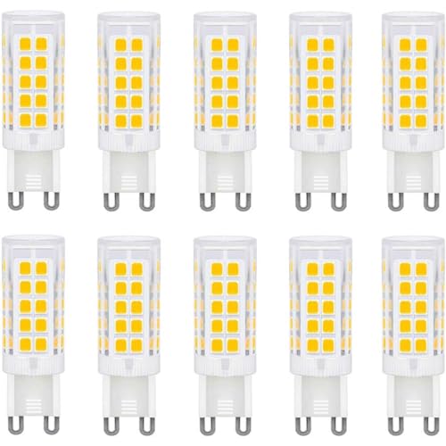 ZFQ G9 LED-Leuchtmittel 5 W, entspricht 50 W Halogen, Warmweiß 3000 K, 500 lm, Nicht Dimmbar, Kein Flackern, energiesparende G9-LED-Glühbirnen für Heimbeleuchtung, AC 220–240 V, 10 Stück von ZFQ