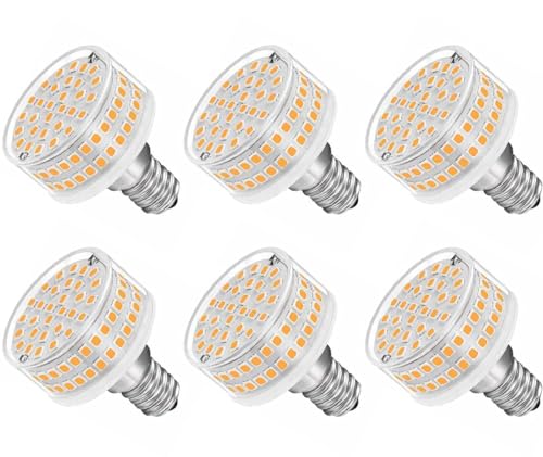 ZFQ LED Leuchtmittel E14 9W, 90 Watt Halogen Äquivalent, 900 LM, 3000K Warmweiß, 88 LED-Chips, 360 Grad Abstrahlwinkel, AC 220-240V, Nicht Dimmbar, 6 Stück von ZFQ