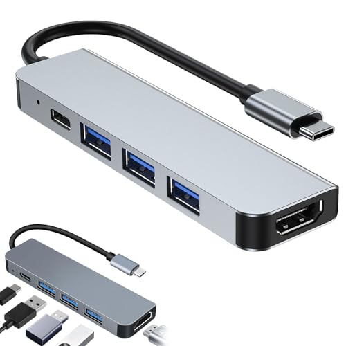 1 Pcs 5 In 1 USB Hub,USB Verteiler,Docking Station,C Hub Pd100w,4k Hdmi, 3*A Datenports Docking Station Adapter Multiportadapter von ZFRITP