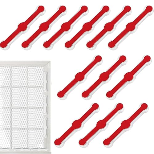 12 Stück Bildschirmfenster Montageschnallen,Fliegengitter Fenster Clips,Selbstklebendes Mückenschutzzubehör,Snap-on Befestigungszubehör für Fliegengitter Fenster,Fusselfrei(Enthält keine Magnete). von ZFRITP