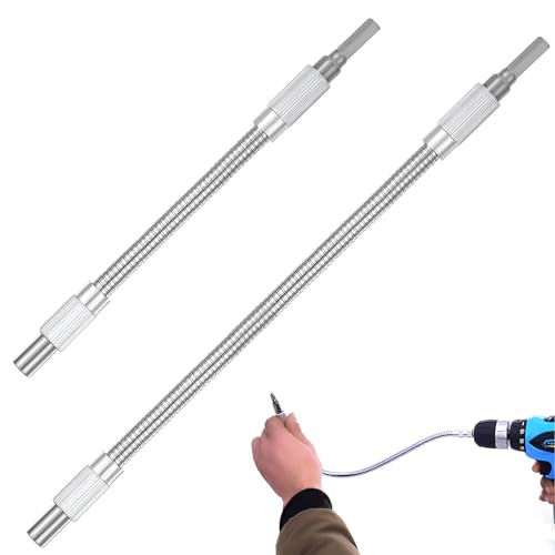2 Stück Biegsame Welle,Flexibler Bithalter,Bit Verlängerung Flexibel,Flexibel Welle, Flexibel Verlängerung Für Bohrmaschine Und Schraubendreher, Flexible Schaft Bit 1/4 Hex-Shank, 200mm & 300mm von ZFRITP