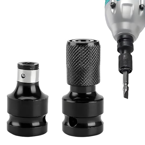 2 Stück Schlagschrauber Bit Adapter,Schlagschrauber Adapter 1/2 Zoll auf bit 1/4 Zoll Bit Adapter,Bithalter Stecknuss Adapter,1/2 Auf 1/4 Zoll,Robuste Stecknuss Adapter mit Sicherheitsklemme. von ZFRITP