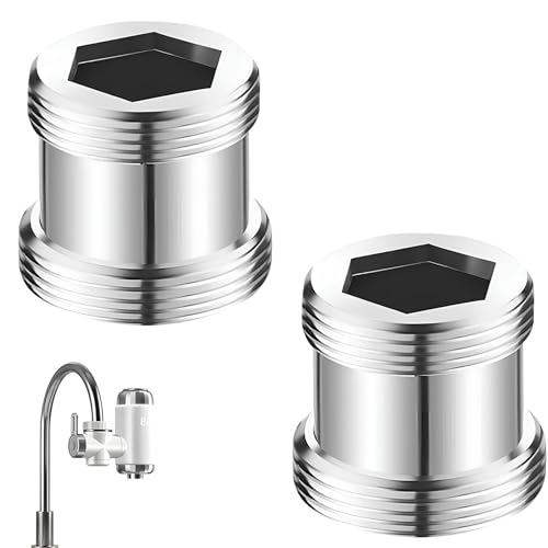 2 Stück Wasserhahn Adapter M18 auf M22,Gewindeadapter Für Außengewinde M18 Und M22,Wasseranschluss Schlauch Adapter Aufsatz Mit 2 Gummidichtung Wasserhahnadapter Für Wassersparzierung Wasserhahn von ZFRITP