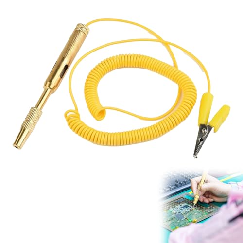 Temoin Lampe, 12 V, Elektro-Tester, Stift, Spannungsprüfer, Kfz-Sicherungstester, Autobatterietester, zum Testen von Niederspannung, Gelb, DC 6 V/12 V/24 V Temoin Lampe, 12 V, Elektro-Tester, Stift, Spannungsprüfer, Kfz-Sicherungstester, Autobatterietester, zum Testen von Niederspannung, Gelb, DC 6 V/12 V/24 V von ZFRITP