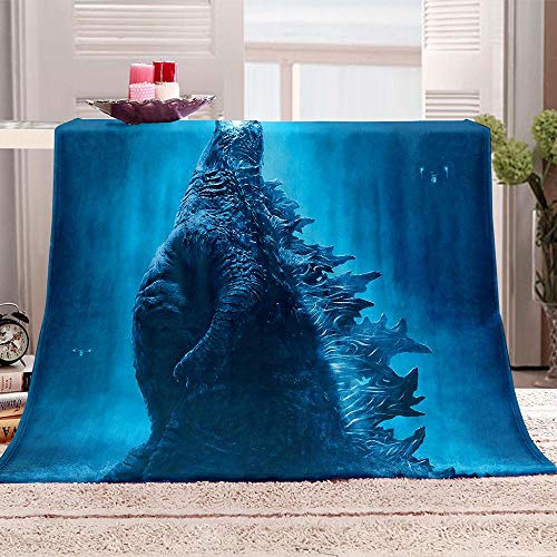 ZFSZSD Kuscheldecke Blaue Godzilla Weiche Flauschige Plüsch Decke, Flanell Fleecedecke TV-Decken/Sofadecke/Wohndecke/Samtdecke 130x150cm von ZFSZSD