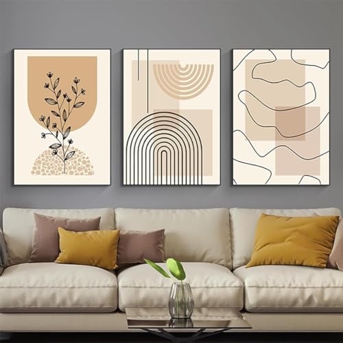 ZFTCN 3er Set Abstrakte Boho Poster - Strichzeichnung Frau, Botanische Blatt Wandkunst - Ohne Rahmen (3Pcs-80x120cm) von ZFTCN