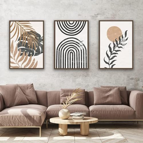 ZFTCN 3er Set Abstrakte Boho Wandkunst - Strichzeichnung Frau, Botanische Blatt Poster - Ohne Rahmen (3Pcs-30x40cm) von ZFTCN