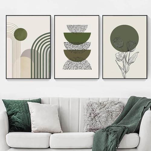 ZFTCN 3er Set Abstrakte Boho Poster - Strichzeichnung Frau, Botanische Blatt Wandkunst, Ohne Rahmen (3 Stück, 30x40cm) von ZFTCN