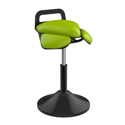 ZFUCMAYL Beweglicher Sattelstuhl, Anhebbarer Sattelhocker, Ergonomischer Stuhl Mit Rückenlehne, Drehbarer Salon-Schneidehocker for Büro-, Salon- Und Ladenküchen(Green) von ZFUCMAYL