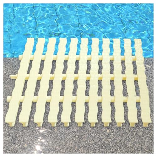 ZFUCMAYL Entwässerungsabdeckung Mit DREI Schnittstellen, Überlaufgitter for Die Entwässerung Von Schwimmbädern, Gewelltes Ablaufgitter In Knochenfarbe for Schwimmbäder(30x 100CM,2 Piece) von ZFUCMAYL