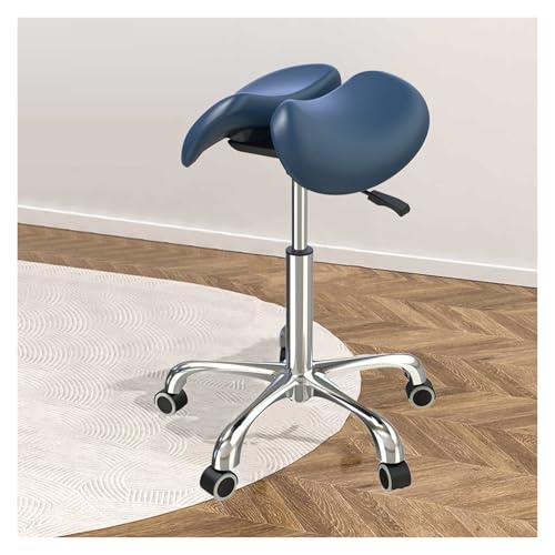ZFUCMAYL Sattelhocker, Doppelklappen-Sattelstuhl, Ergonomischer Hocker Mit Rädern, Einstellbare Höhe Und Tragkraft 143lbs for Büroküchen von ZFUCMAYL